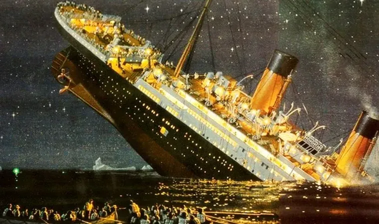 A painting of the Titanic sinking